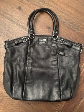 Coach Black Leather Tote Purse